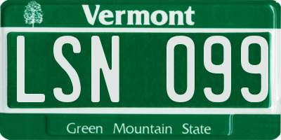 VT license plate LSN099
