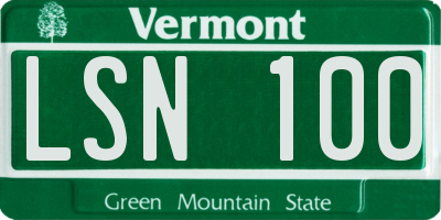 VT license plate LSN100