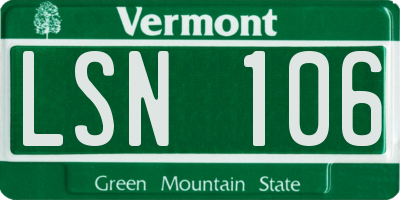 VT license plate LSN106