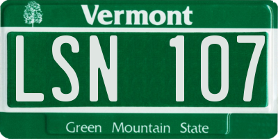 VT license plate LSN107