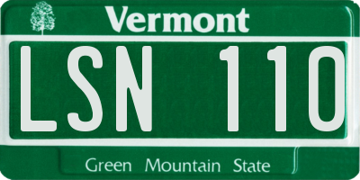 VT license plate LSN110