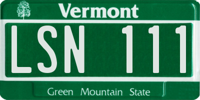 VT license plate LSN111
