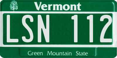 VT license plate LSN112