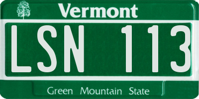 VT license plate LSN113