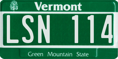 VT license plate LSN114