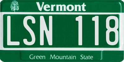 VT license plate LSN118