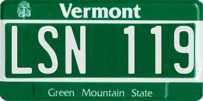 VT license plate LSN119