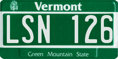 VT license plate LSN126