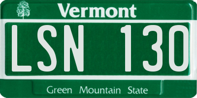 VT license plate LSN130