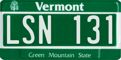 VT license plate LSN131