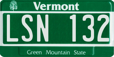 VT license plate LSN132