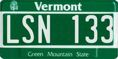 VT license plate LSN133