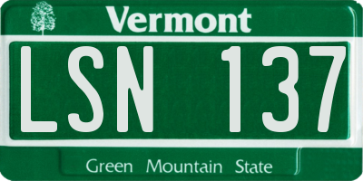 VT license plate LSN137