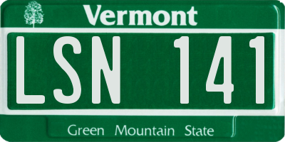 VT license plate LSN141