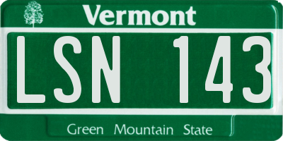 VT license plate LSN143