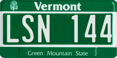 VT license plate LSN144