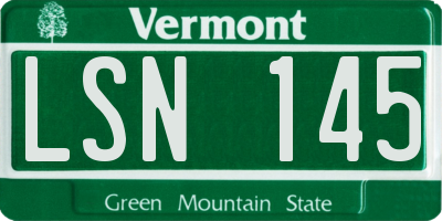 VT license plate LSN145