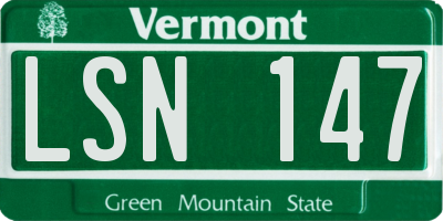 VT license plate LSN147