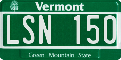 VT license plate LSN150