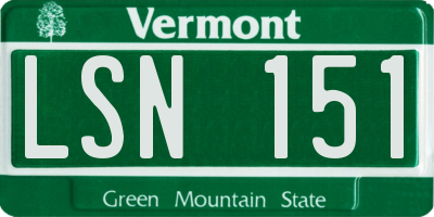 VT license plate LSN151