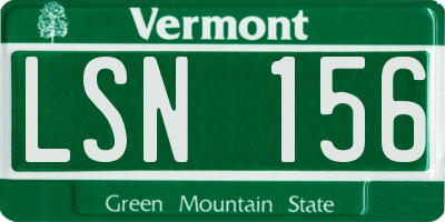 VT license plate LSN156