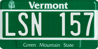VT license plate LSN157