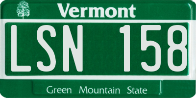 VT license plate LSN158