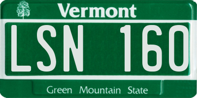 VT license plate LSN160