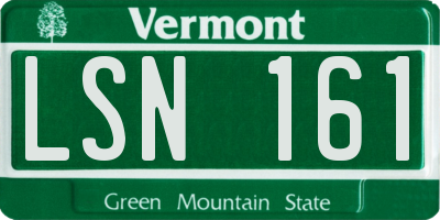 VT license plate LSN161
