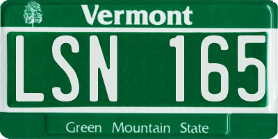 VT license plate LSN165