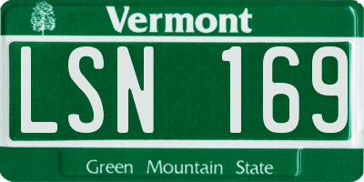 VT license plate LSN169