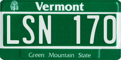 VT license plate LSN170