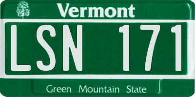 VT license plate LSN171
