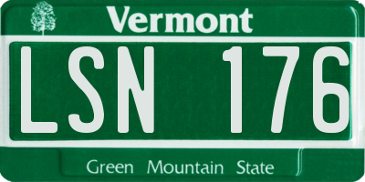 VT license plate LSN176