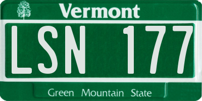 VT license plate LSN177