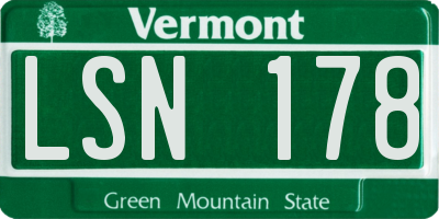 VT license plate LSN178