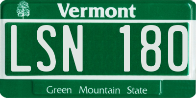 VT license plate LSN180