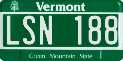 VT license plate LSN188