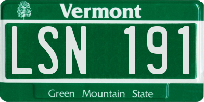 VT license plate LSN191