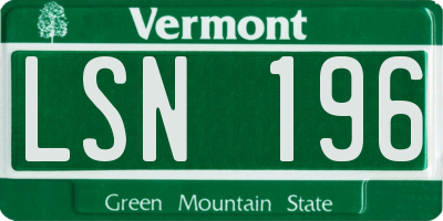 VT license plate LSN196
