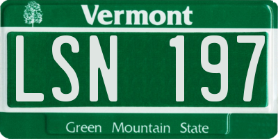VT license plate LSN197