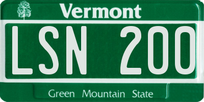 VT license plate LSN200