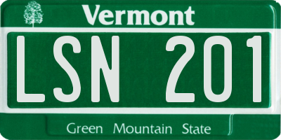 VT license plate LSN201