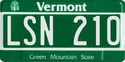 VT license plate LSN210