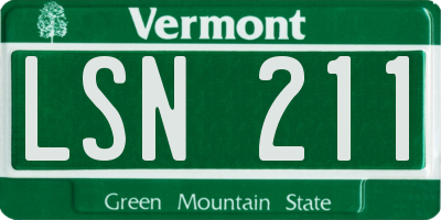 VT license plate LSN211