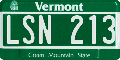 VT license plate LSN213