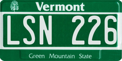 VT license plate LSN226