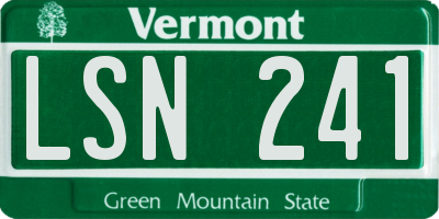 VT license plate LSN241
