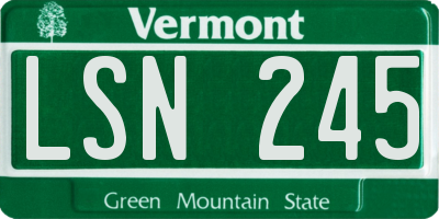 VT license plate LSN245