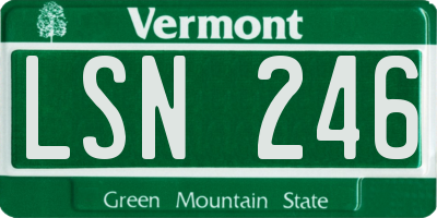 VT license plate LSN246